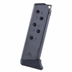 Mec-Gar Magazine for Walther PPK - 380 ACP, 6-Rounds, Blued, Polymer Finger Rest Floorplate