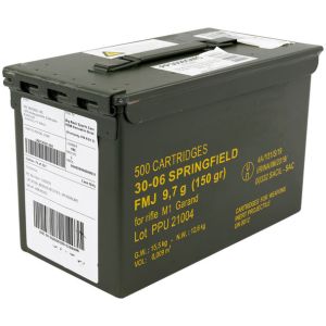 PPU (Prvi Partizan) Rifle Line 30-06 Sprg M1 Garand, 150 gr, FMJ Ammunition in Ammo Can
